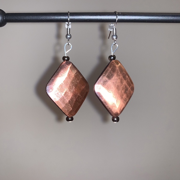 Copper Colored Beaded Earrings - Picture 1 of 1